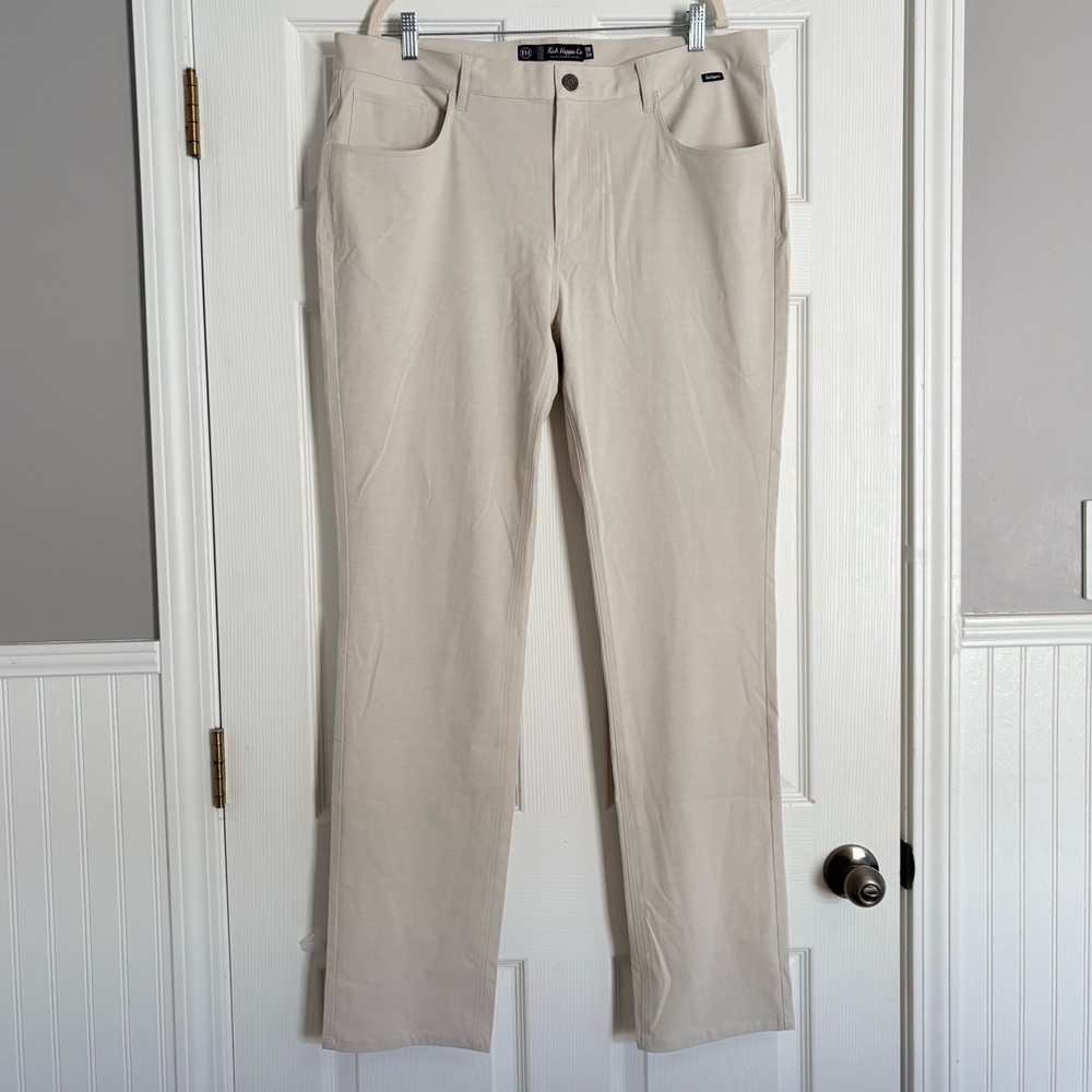 Fish Hippie Co. Bonita Straight Leg Pant Men’s 38 34 Khaki Lightweight Tan beige